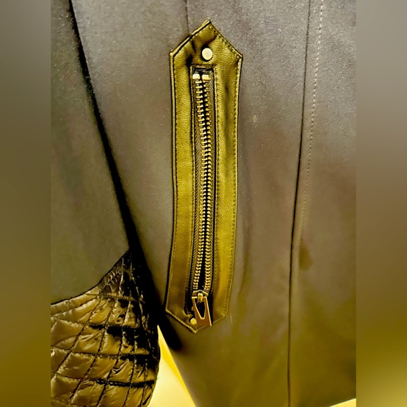 VIA SPIGA Women's Soft Shell Quilted Jacket W/Nylon Wing Collar Size M - Picture 4 of 8